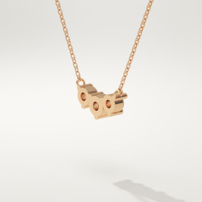 0.35 TCW Round Lab-Grown Diamond Three Stone Charm Necklace