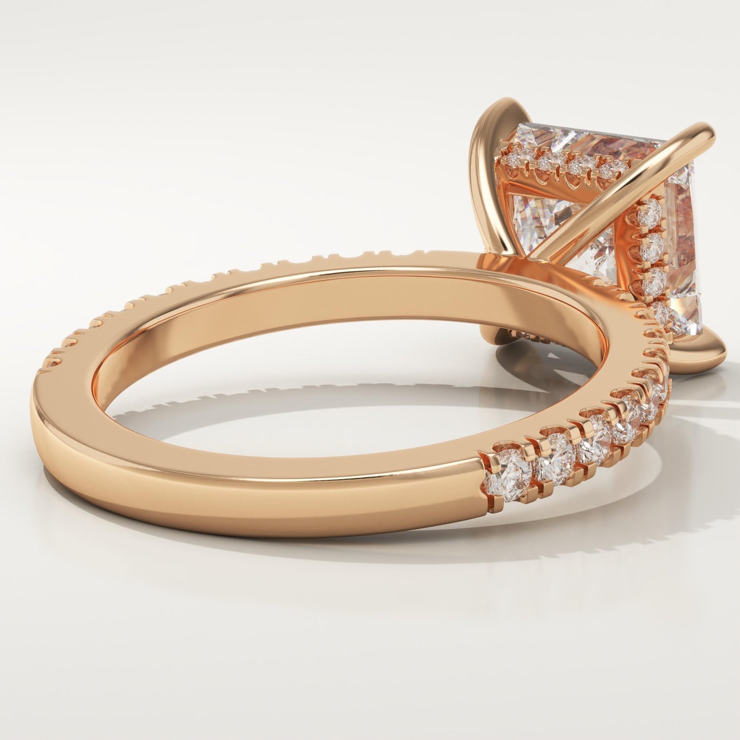 Princess Cut Hidden Halo & Pave Lab-Grown Diamond Engagement Ring