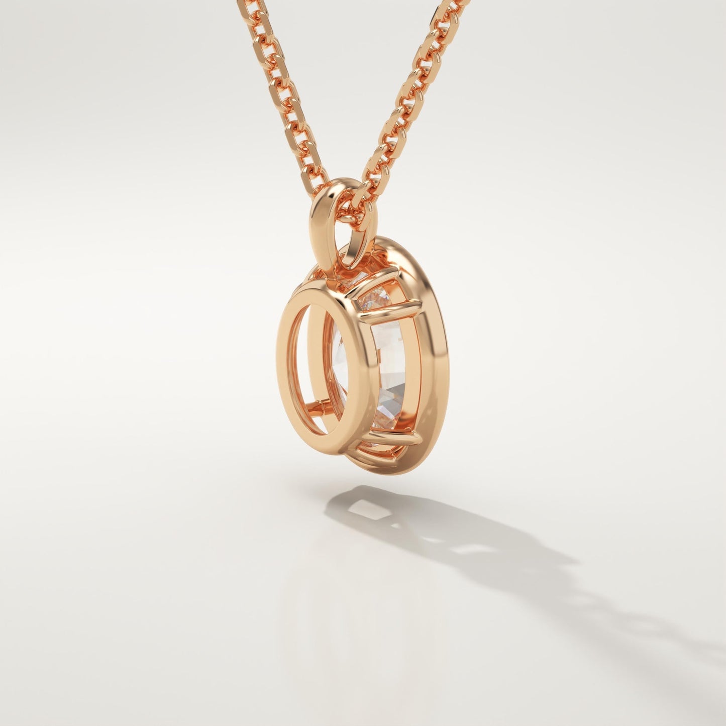 2 CT Oval Lab-Grown Diamond Solitaire & Bezel Necklace