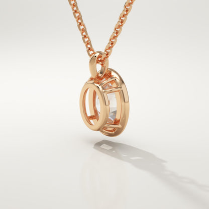 2 CT Oval Lab-Grown Diamond Solitaire & Bezel Necklace