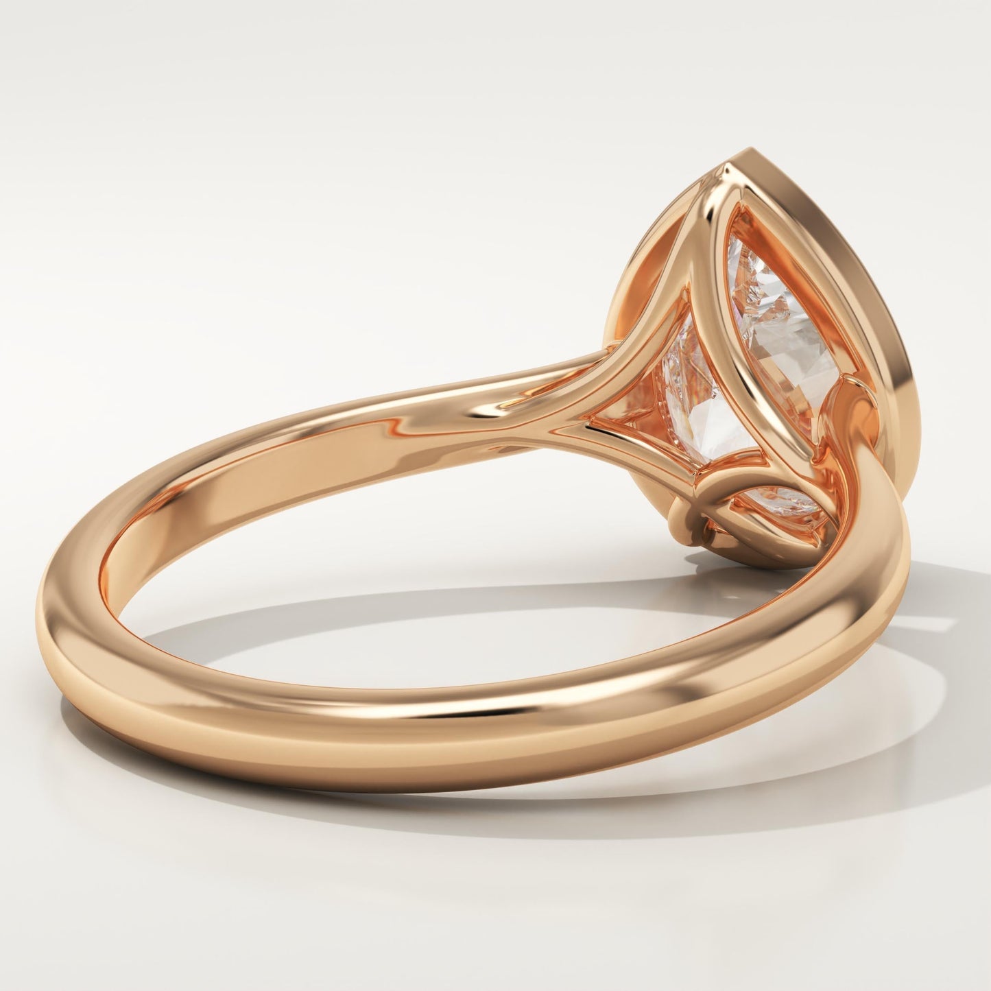 Pear Cut Solitaire Bezel Lab-Grown Diamond Engagement Ring