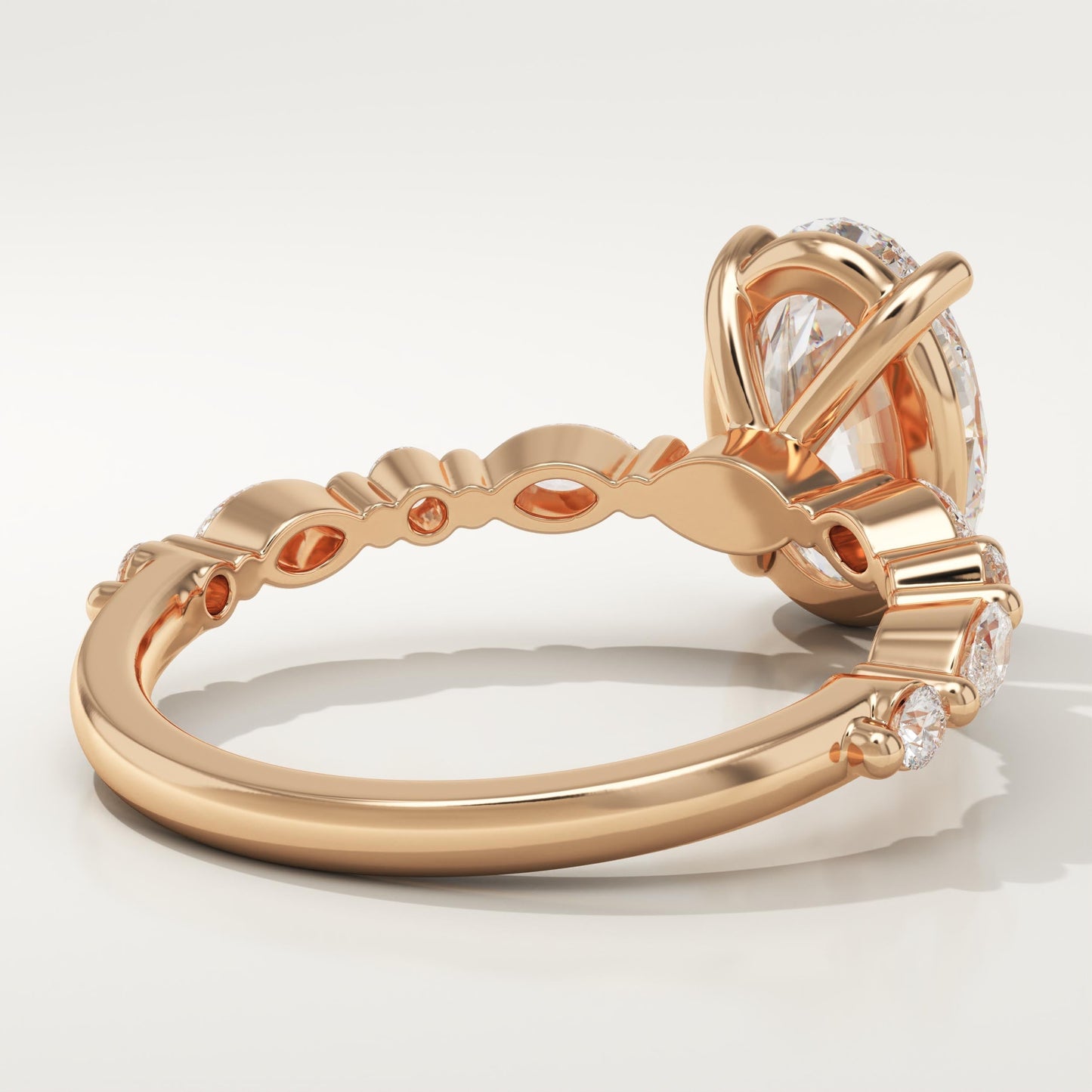 Oval Cut Pave Lab-Grown Diamond Engagement Ring