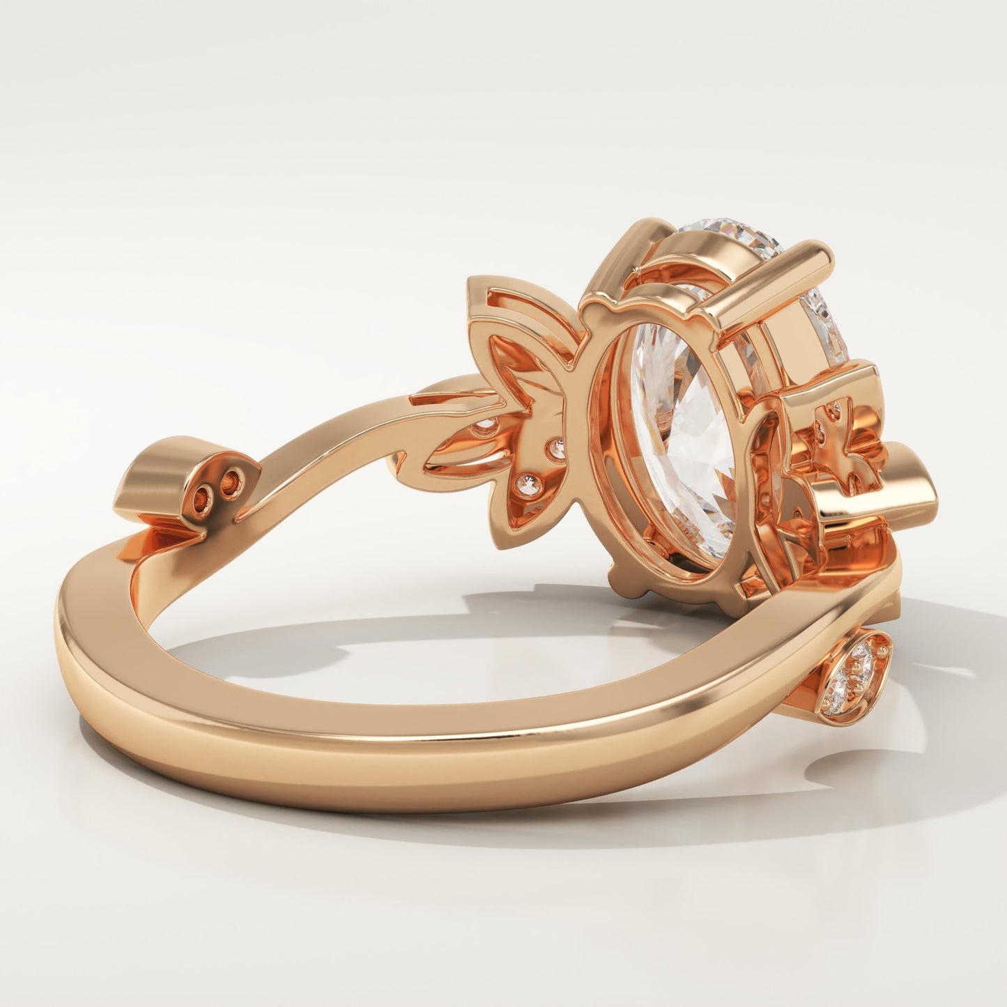 Oval Cut Nature Inspired Lab-Grown Diamond Engagement Ring