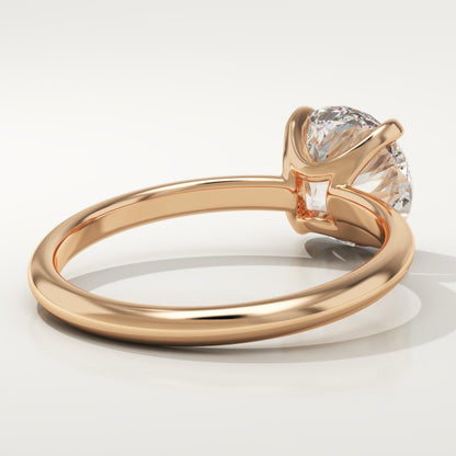 2 CT Round Cut Solitaire Moissanite Engagement Ring