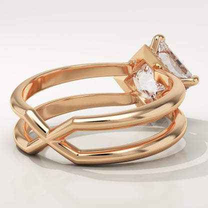 Princess Cut Hidden Halo Lab-Grown Diamond Engagement Ring