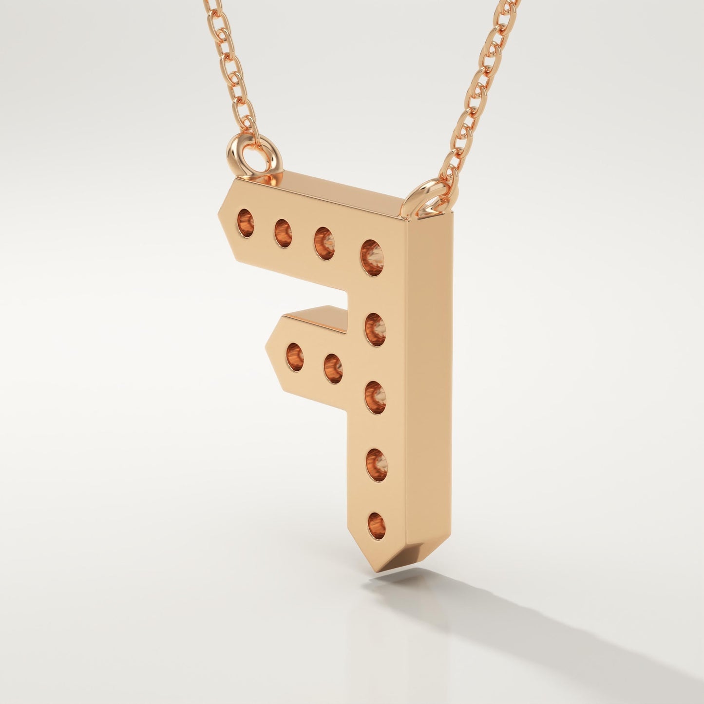 0.342 TCW Round Lab-Grown Diamond F Initial Necklace