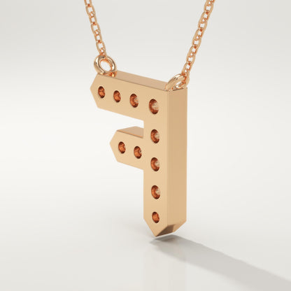 0.342 TCW Round Lab-Grown Diamond F Initial Necklace