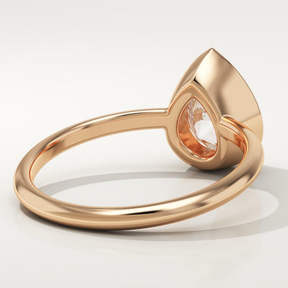 Pear Cut Bezel Lab-Grown Diamond Engagement Ring