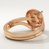 1.03 CT Round Cut Pave Lab-Grown Diamond Bridal Set