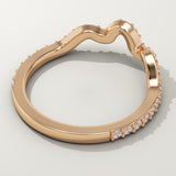 0.58 TCW Round Cut Lab-Grown Diamond Curved Wedding Band