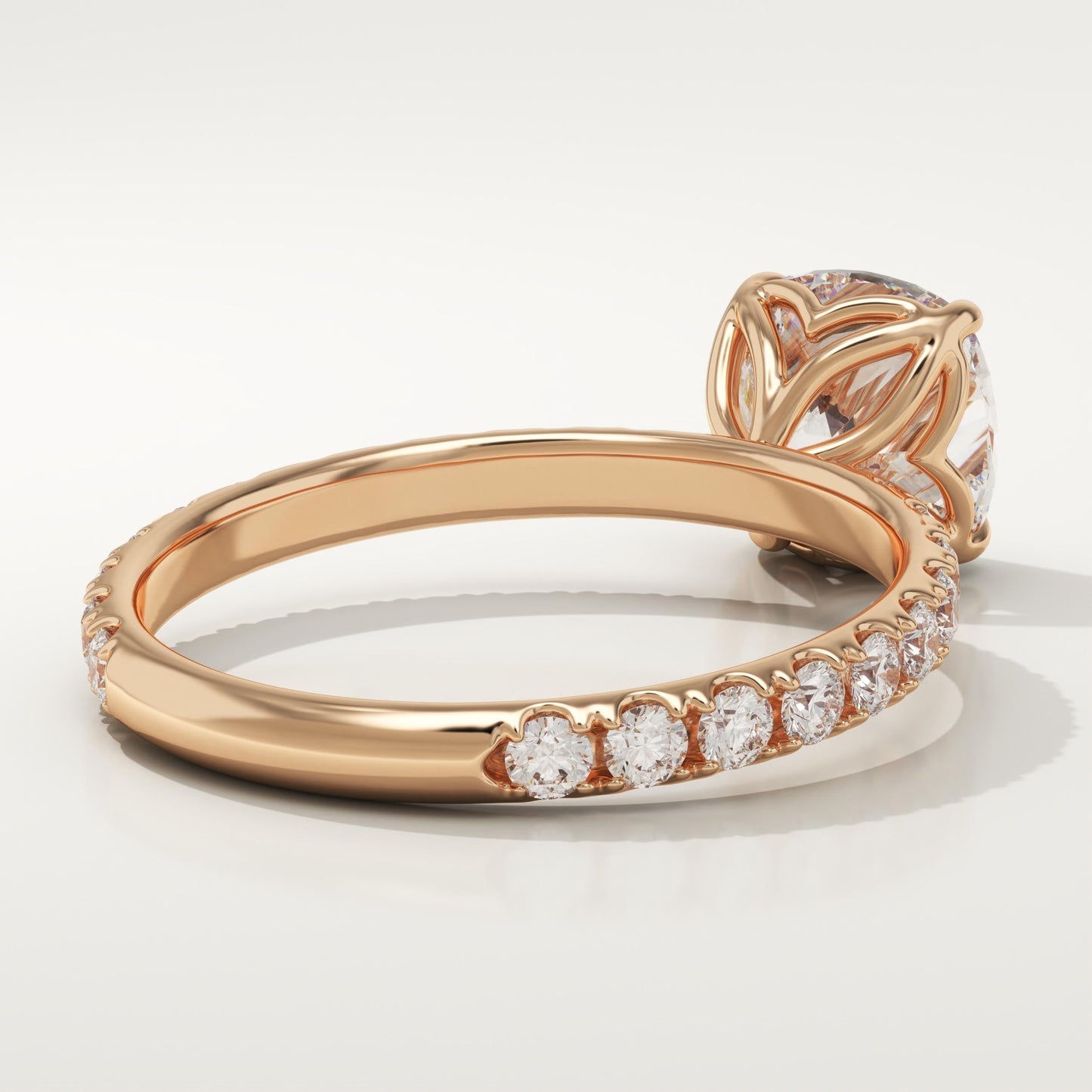 Cushion Cut Pave Lab-Grown Diamond Engagement Ring