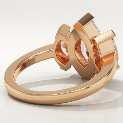 Marquise Cut Three Stone Lab-Grown Diamond Engagement Ring