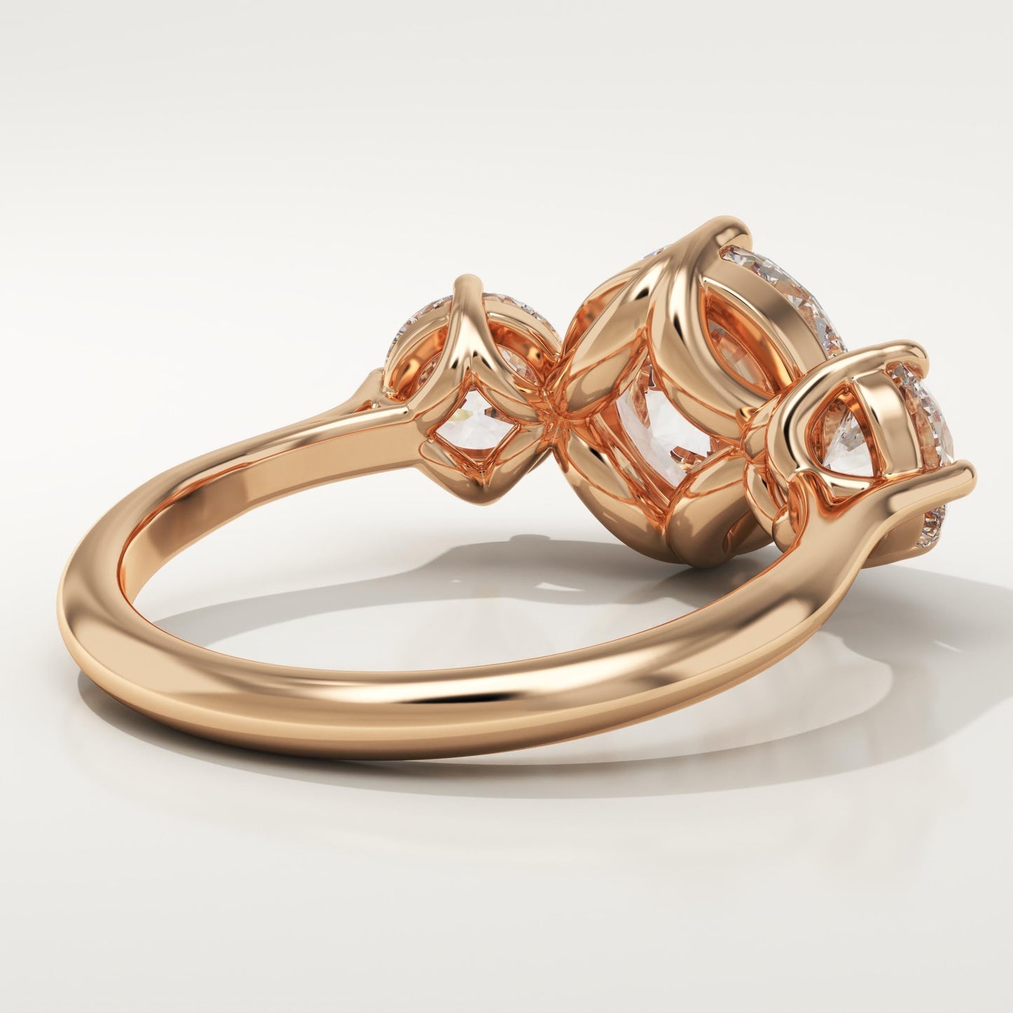 Round Cut Three Stone Lab-Grown Diamond Engagement Ring