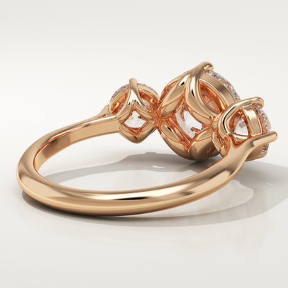 Round Cut Three Stone Lab-Grown Diamond Engagement Ring