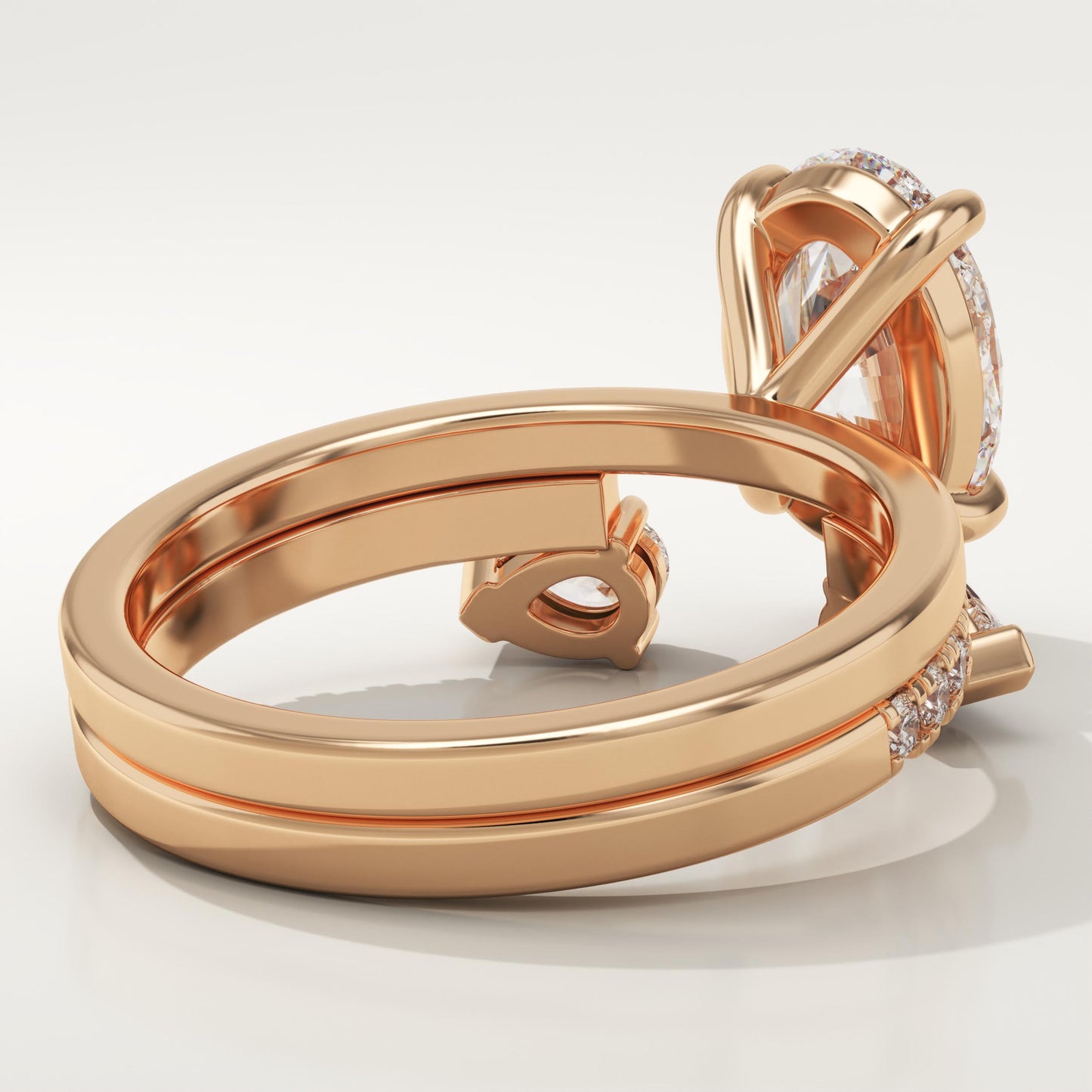 Oval Cut Cluster Lab-Grown Diamond Bridal Set