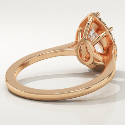 Pear Cut Halo Lab-Grown Diamond Engagement Ring