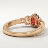 0.17 CT Oval Cut Cluster January-Garnet Birthstone Engagement Ring