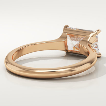 East West Radiant Cut Solitaire Lab-Grown Diamond Engagement Ring