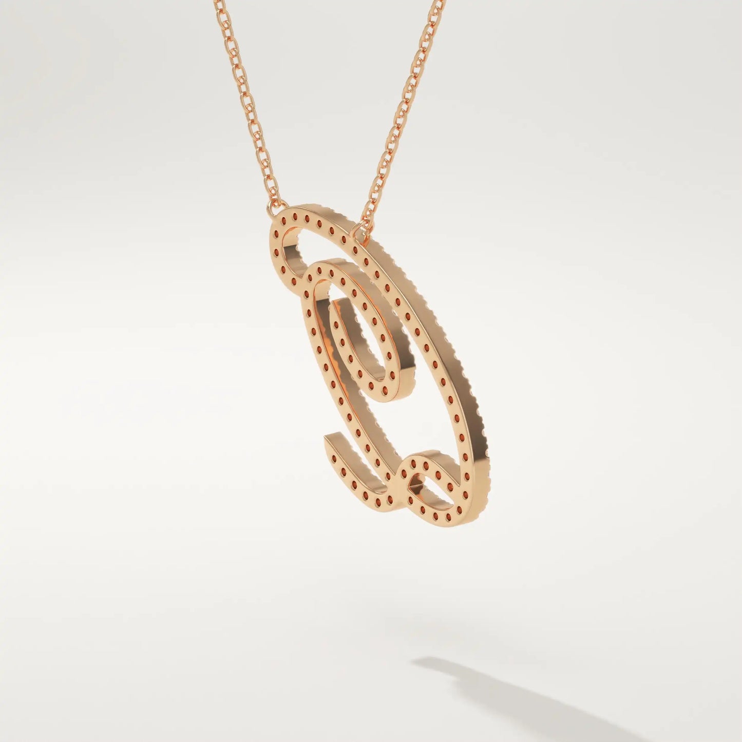 0.187 TCW Round Lab-Grown Diamond Q Initial Necklace