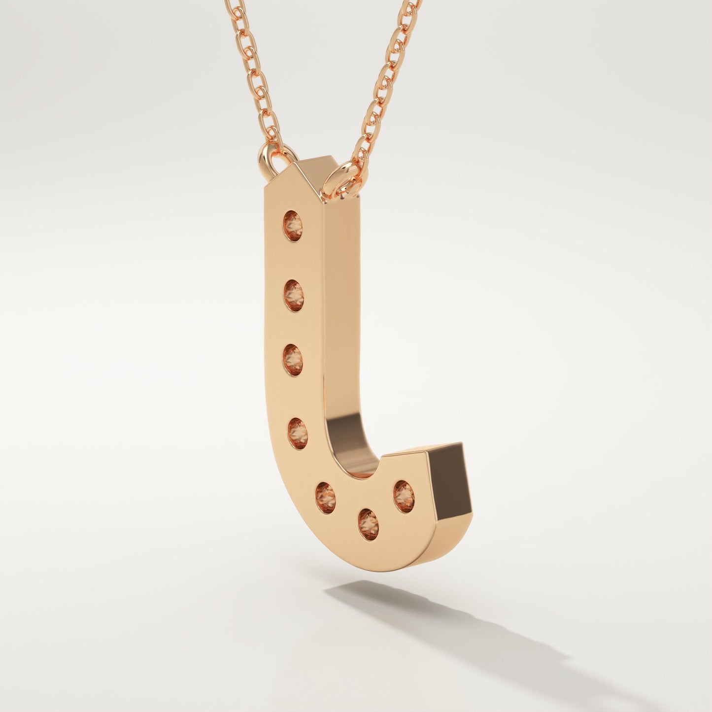 0.356 TCW Round Lab-Grown Diamond J Initial Necklace