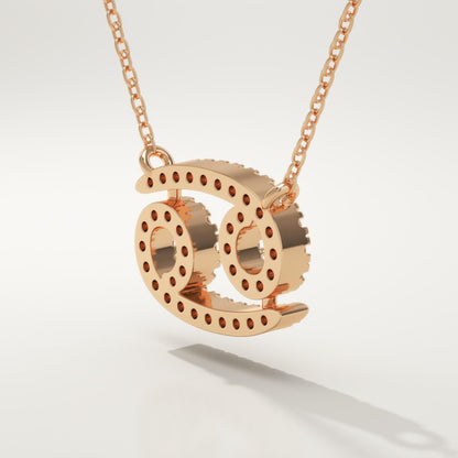 0.175 TCW Round Lab-Grown Diamond Cancer Zodiac Necklace