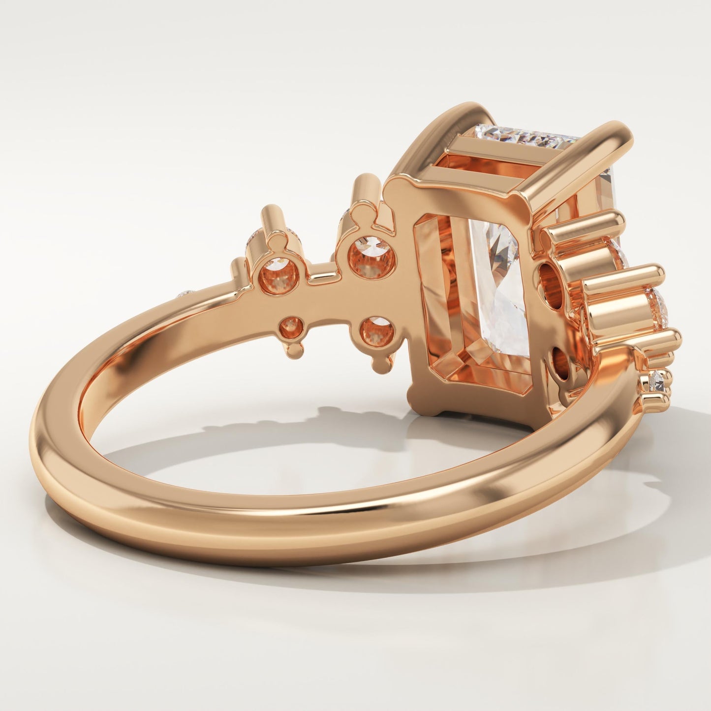 Radiant Cut Cluster Lab-Grown Diamond Engagement Ring