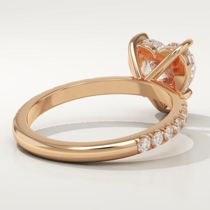 Heart Cut Pave Lab-Grown Diamond Engagement Ring