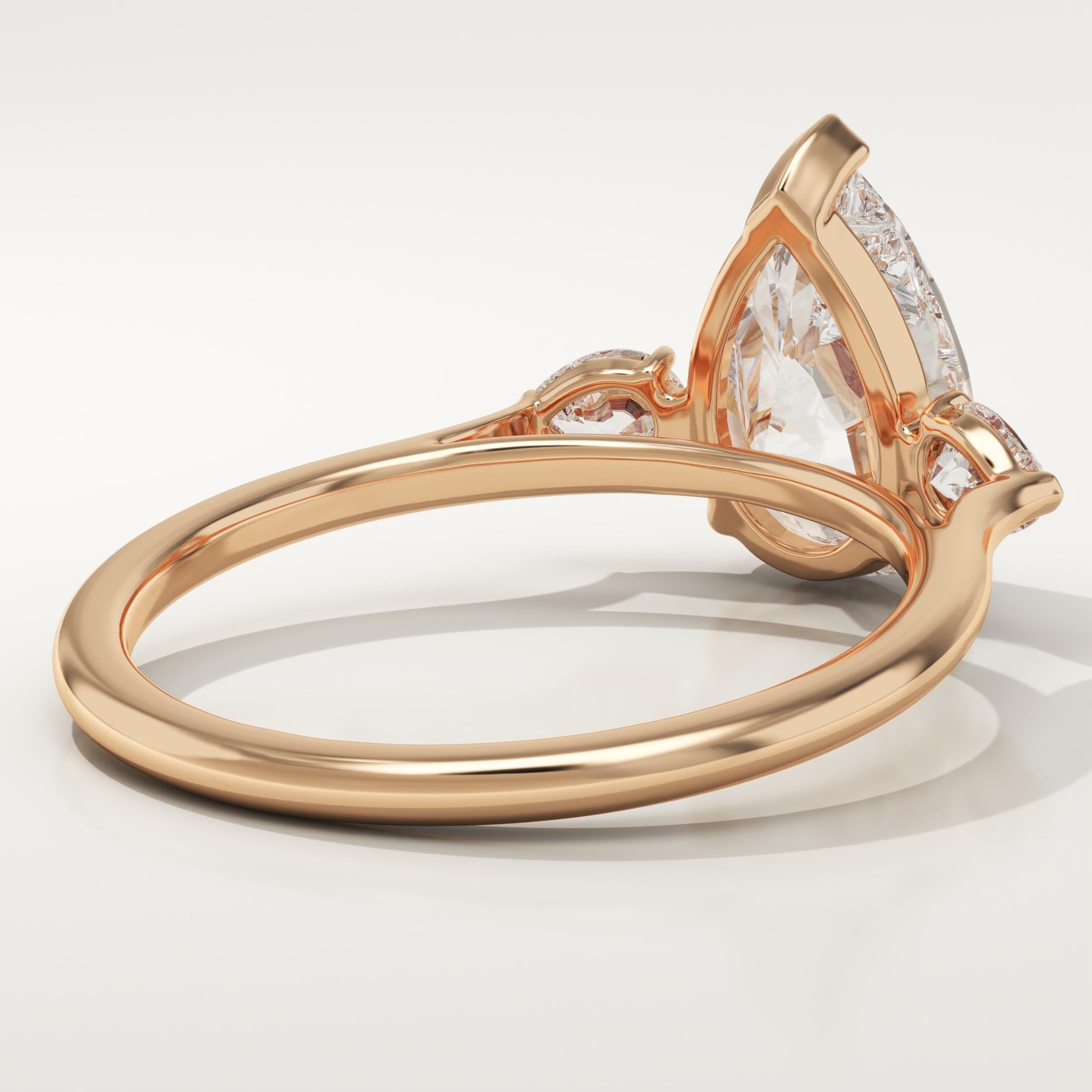 2.0 CT Pear Cut Three Stone Lab-Grown Diamond Engagement Ring