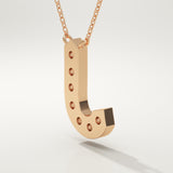 0.356 TCW Round Lab-Grown Diamond J Initial Necklace