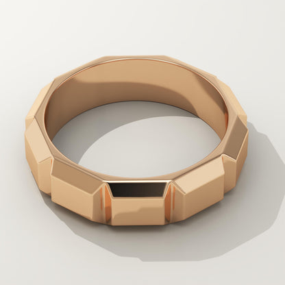 Patterned Wedding Band For Men