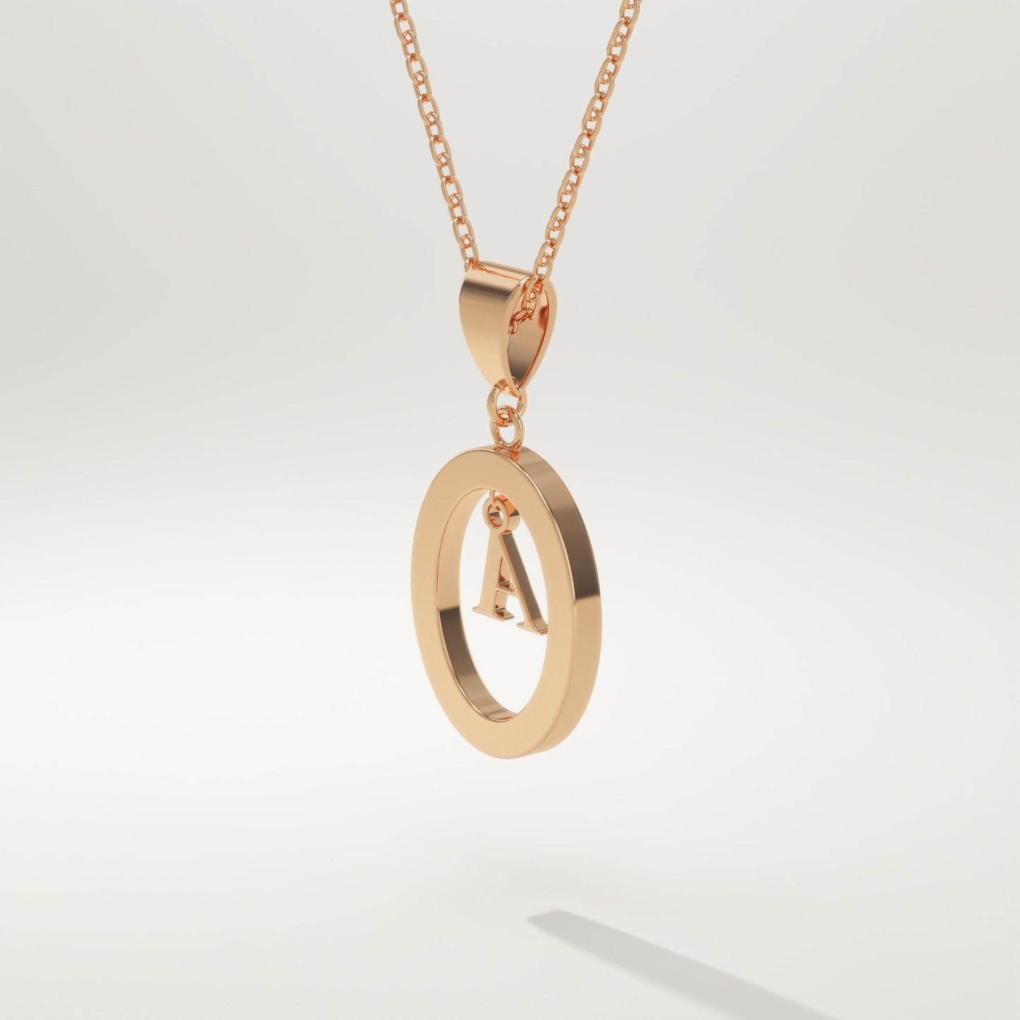 0.05 TCW Round Lab-Grown Diamond A Initial Necklace
