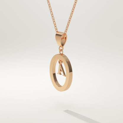 0.05 TCW Round Lab-Grown Diamond A Initial Necklace