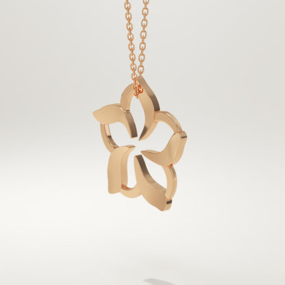 0.23 TCW Round Lab-Grown Diamond Flower Charm Necklace