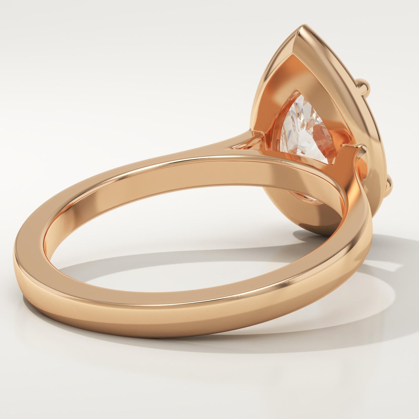 Pear Cut Solitaire Cathedral Lab-Grown Diamond Engagement Ring