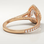 2.0 CT Pear Cut Halo & Pave Lab-Grown Diamond Engagement Ring