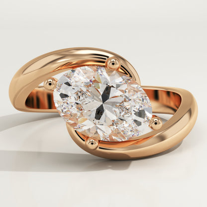 Oval Cut Solitaire Lab-Grown Diamond Engagement Ring