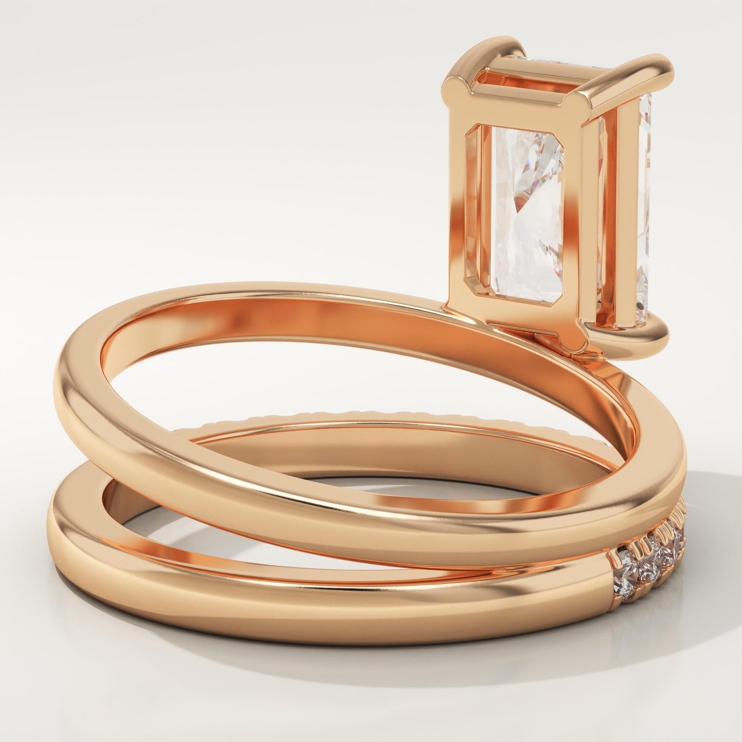 Radiant Cut Pave Lab-Grown Diamond Engagement Ring
