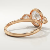 1.5 CT Oval Cut Three Stone Bezel Lab-Grown Diamond Engagement Ring