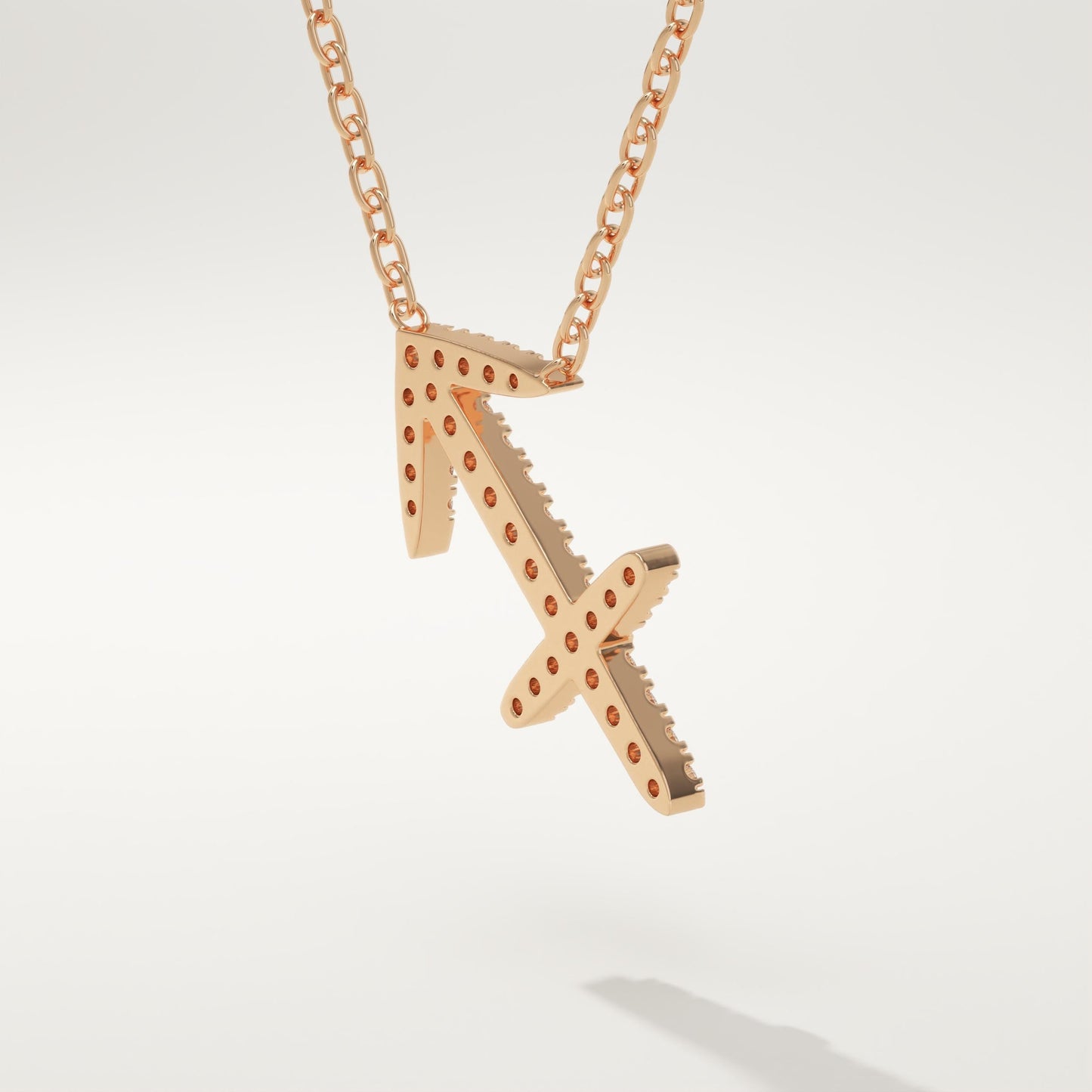 0.273 TCW Round Lab-Grown Diamond Sagittarius Zodiac Necklace