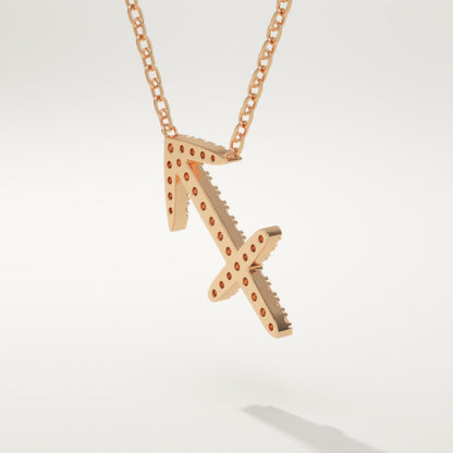 0.273 TCW Round Lab-Grown Diamond Sagittarius Zodiac Necklace