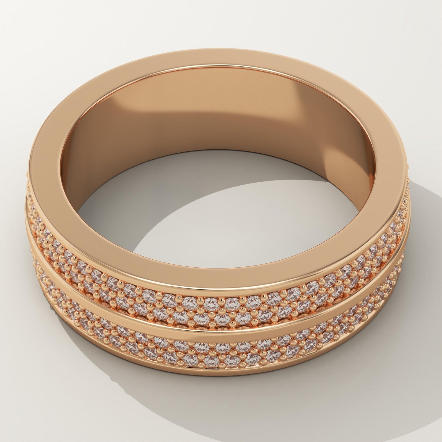 0.866 TCW Round Lab-Grown Diamond Multi Stone Wedding Band