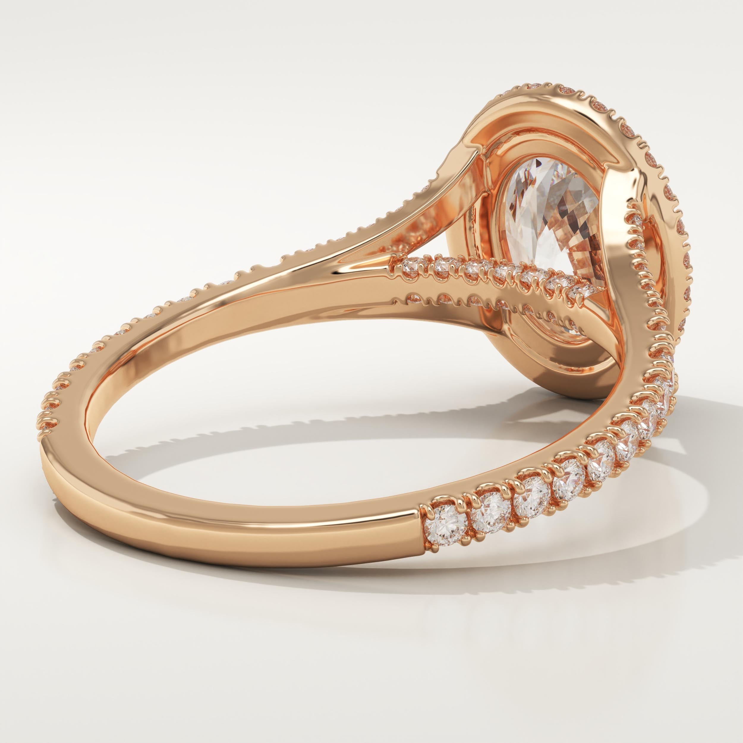 2.0 CT Oval Cut Halo & Pave Lab-Grown Diamond Engagement Ring