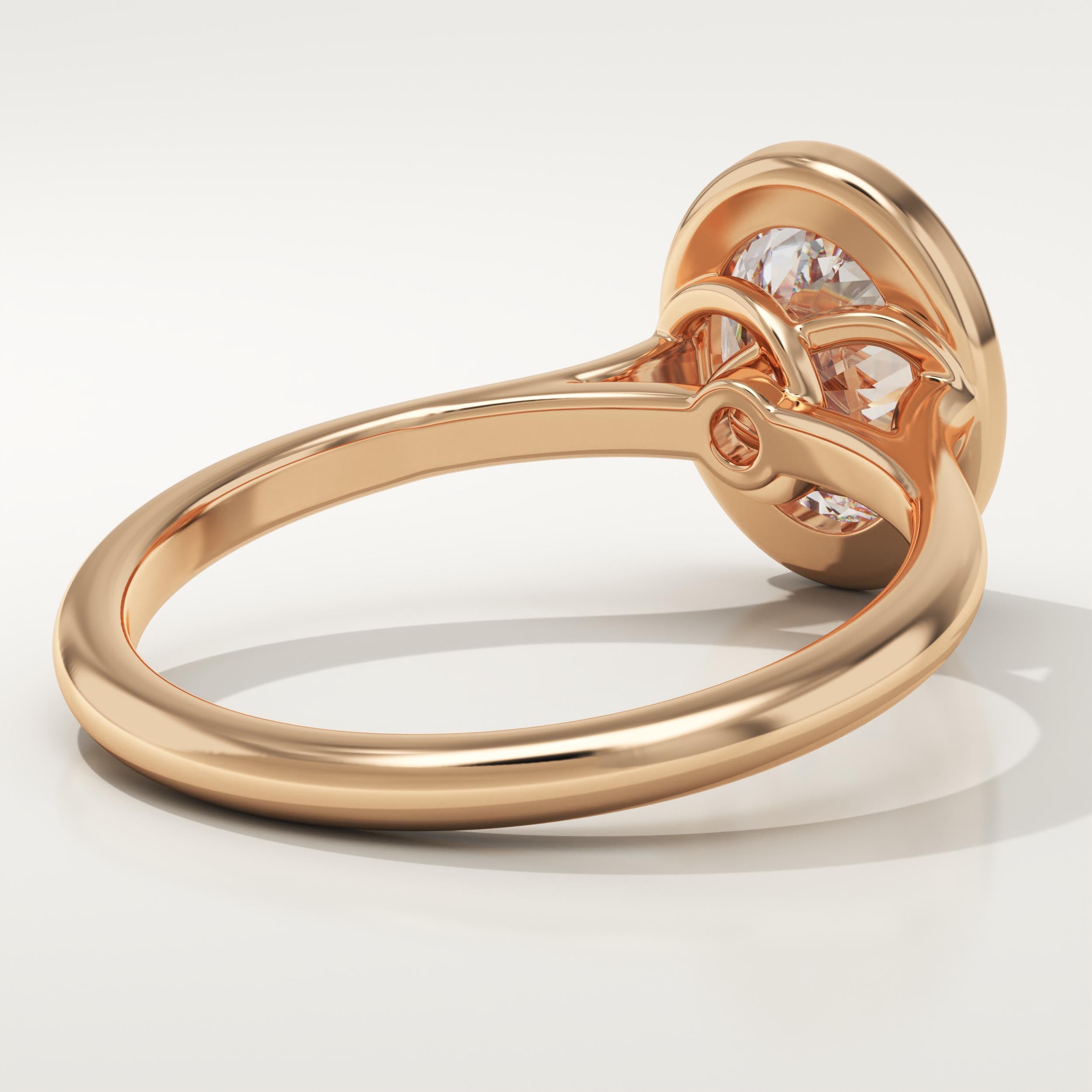 2.0 CT Oval Cut Bezel Lab-Grown Diamond Engagement Ring