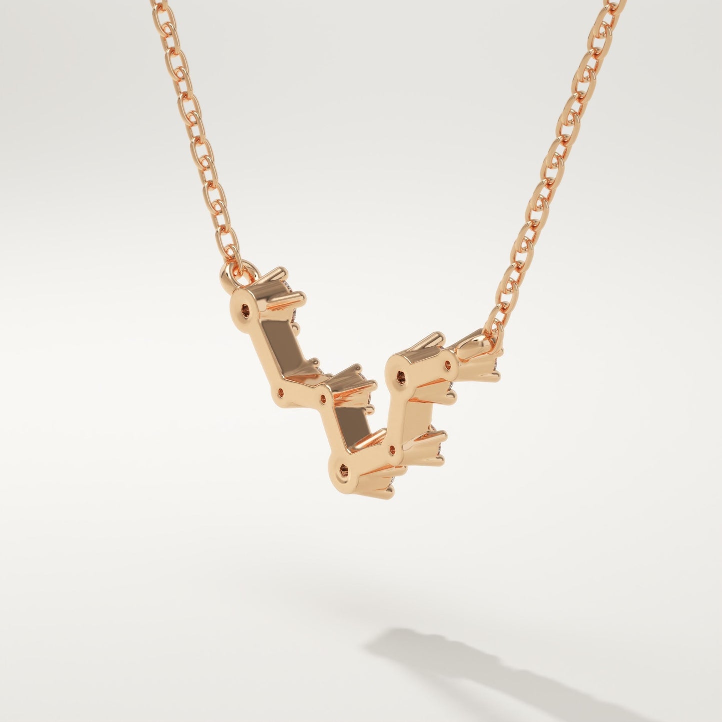 0.103 TCW Round Lab-Grown Diamond Pisces Constellation Necklace
