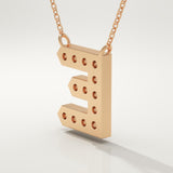 0.385 TCW Round Lab-Grown Diamond E Initial Necklace