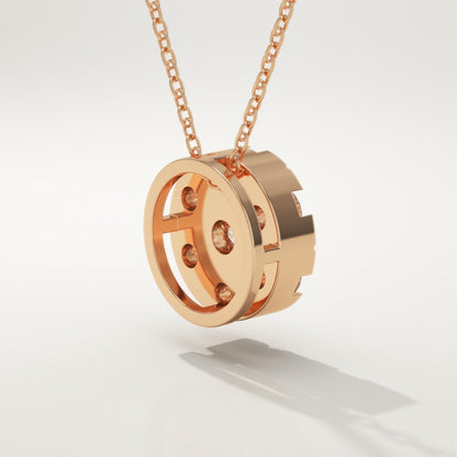 0.57 TCW Round Lab-Grown Diamond Circle Charm Necklace