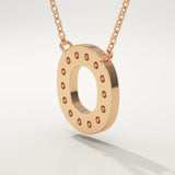 0.22 TCW Round Lab-Grown Diamond O Initial Necklace