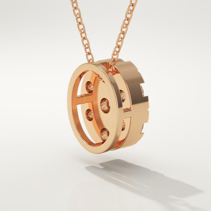 0.54 TCW Round Lab-Grown Diamond Oval Charm Necklace