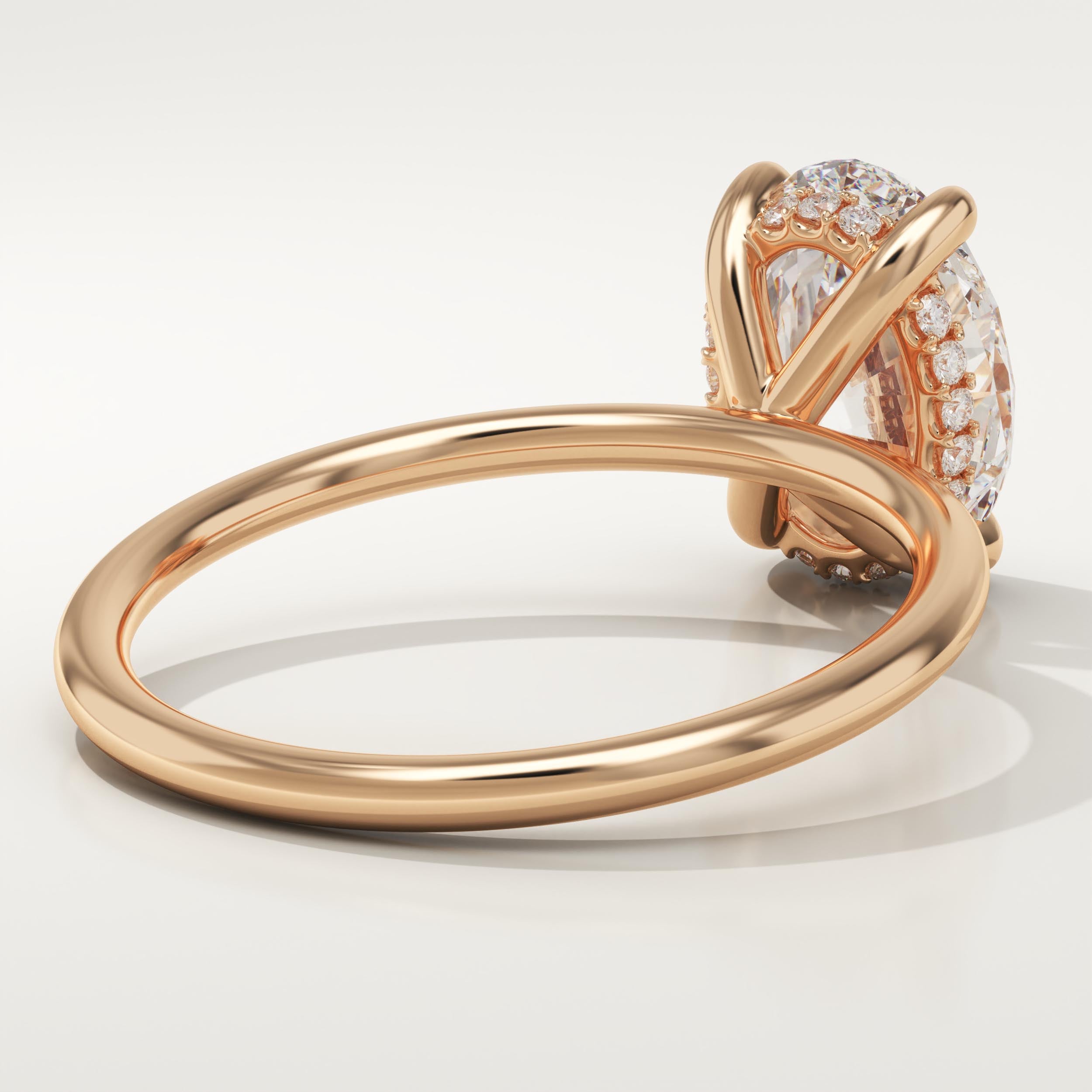 2.0 CT Oval Cut Hidden Halo Lab-Grown Diamond Engagement Ring