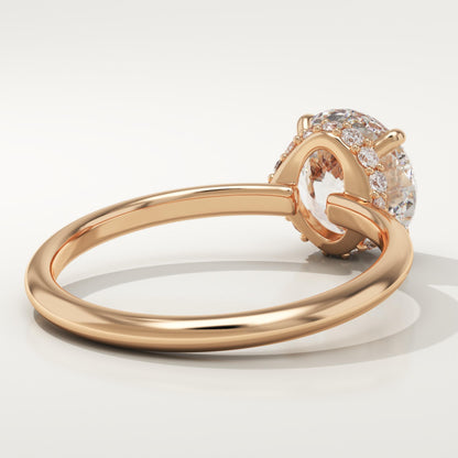 Round Cut Hidden Halo Lab-Grown Diamond Engagement Ring